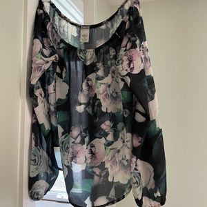 Off the shoulder floral blouse